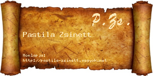 Pastila Zsinett névjegykártya